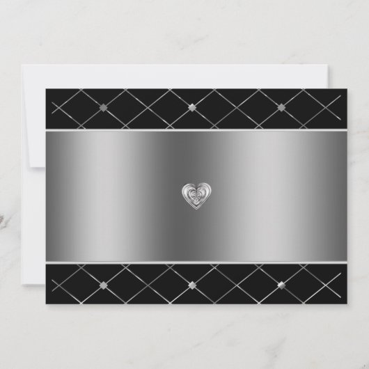Zilver hart en achtergrond kaart (Achterkant)