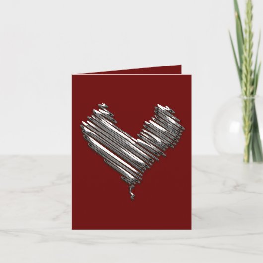 Zilver Hart Feestdagen Kaart (Voorkant)