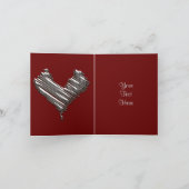 Zilver Hart Feestdagen Kaart (Binnen)