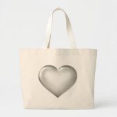 Zilver hart grote tote bag (Voorkant)