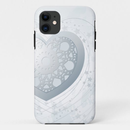 Zilver hart, iPhone 5 hoesje (Achterkant)