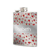 zilver, hart, paars, decoratie, medaille, ondersch heupfles (Links)