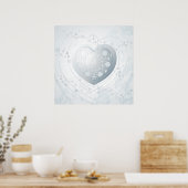 Zilver hart, poster (Keuken)