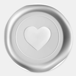Zilver Hart Waszegel Trouw Envelope Stickers