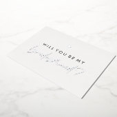 Zilver hart zal je mijn Bridesmaid zijn Folie Uitnodiging (Gedraaid)