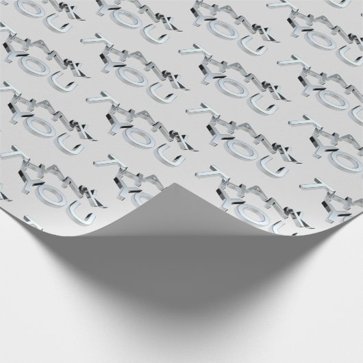 Zilver - Hartelijk dank voor het ompakken van papi Cadeaupapier (Hoek)