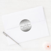Zilver Hartelijk dank voor uw huwelijksmonogram St Ronde Sticker (Envelop)