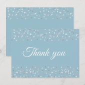 Zilver Hartjes Confetti Script Bedankt (Voorkant / Achterkant)