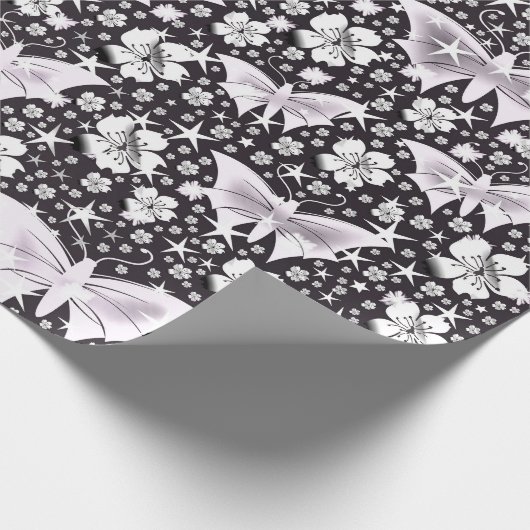 zilver, helder, glanzend, vlinders, exclusief cadeaupapier (Hoek)