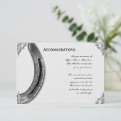 Zilver Hoefijzer op White Wedding Informatiekaartje (Staand voorkant)