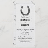 Zilver Hoefijzer op wit bruiloft programma Programmakaart (Voorkant / Achterkant)