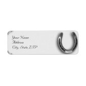 Zilver Hoefijzer op Wit Etiket (Voorkant)