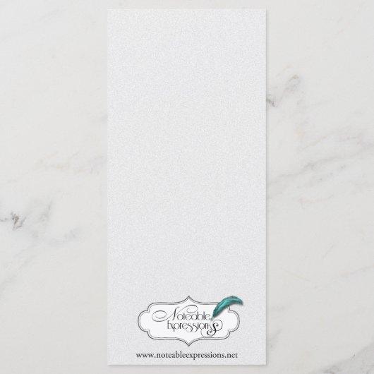 Zilver Hoefijzer op Witte Bruiloft Menu (Achterkant)