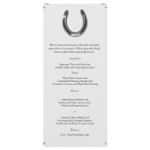 Zilver Hoefijzer op Witte Bruiloft Menu