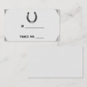 Zilver Hoefijzer op witte trouwplaats kaarten Plaatskaartje (Voorkant / Achterkant)