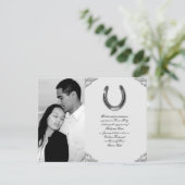 Zilver Hoefijzer Wedding Verloving Kaart (Staand voorkant)