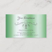 Zilver hoeken Initialen Chic Luminous Green Visitekaartje (Achterkant)