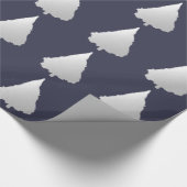 Zilver Holiday Navy Blue Kerstmis Cadeaupapier (Hoek)
