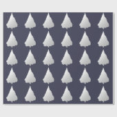 Zilver Holiday Navy Blue Kerstmis Cadeaupapier (Vlak)