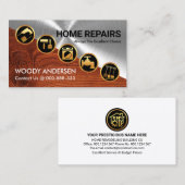 Zilver Hout Diagonaal Goud Handyman Gereedschap Visitekaartje (Voorkant / Achterkant)