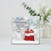 Zilver ingelijst Santa Kous Kerstmis Kaart (Staand voorkant)