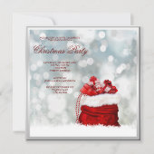 Zilver ingelijst Santa Kous Kerstmis Kaart (Voorkant)