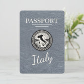 Zilver Italië Paspoort Save The Date (Staand voorkant)