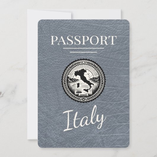 Zilver Italië Paspoort Save The Date (Voorkant)