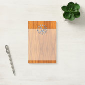 Zilver jacht vlag op Nautical Teak Wood Print Post-it® Notes (Kantoor)