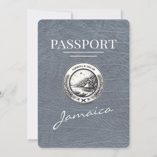 Zilver Jamaica paspoort Bewaar de datum Save The Date (Voorkant)