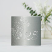 Zilver Jubileum 25 jaar Damask Flair Kaart (Staand voorkant)