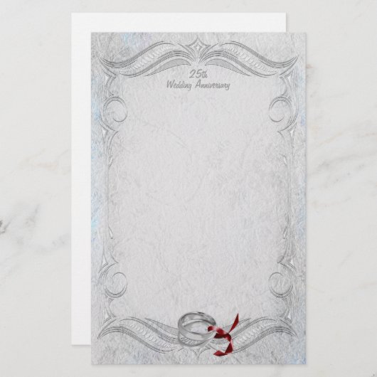 Zilver Jubileum Briefpapier (Voorkant / Achterkant)