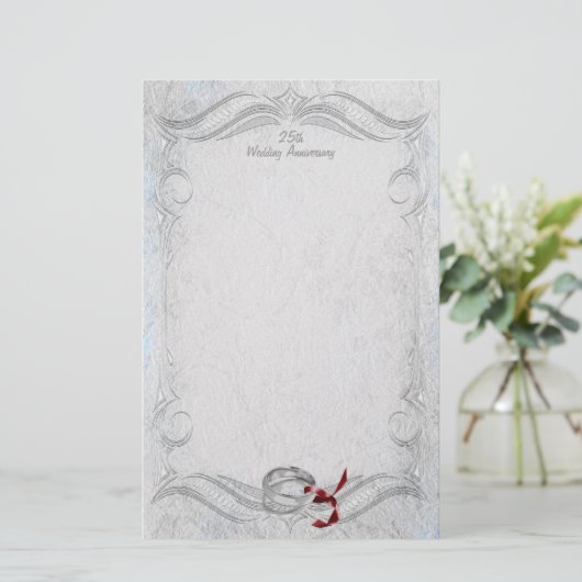 Zilver Jubileum Briefpapier (Staand voorkant)