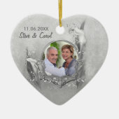 Zilver Jubileum Calla Foto Keepsake Keramisch Ornament (Voorkant)