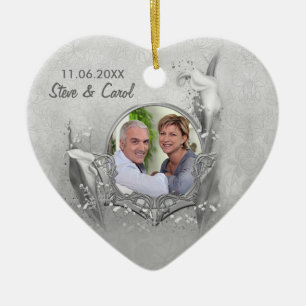 Zilver Jubileum Calla Foto Keepsake Keramisch Ornament