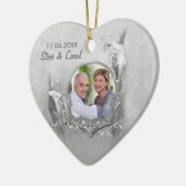 Zilver Jubileum Calla Foto Keepsake Keramisch Ornament (Links)