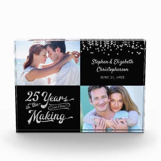 Zilver Jubileum dan en nu Foto's Confetti (Voorkant)