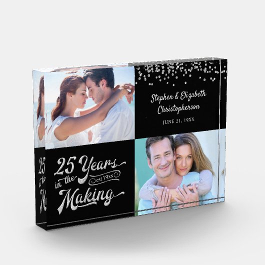 Zilver Jubileum dan en nu Foto's Confetti (Links)