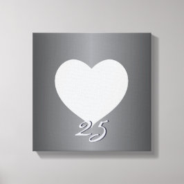 Zilver Jubileum Duidelijk Hart Lijst 1 Foto Canva Canvas Afdruk