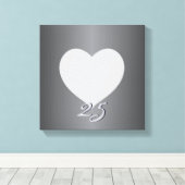 Zilver Jubileum Duidelijk Hart Lijst 1 Foto Canva Canvas Afdruk (Insitu (Houten vloer))
