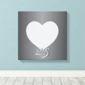 Zilver Jubileum Duidelijk Hart Lijst 1 Foto Canva Canvas Afdruk (Insitu (Houten vloer))