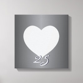 Zilver Jubileum Duidelijk Hart Lijst 1 Foto Canva Canvas Afdruk