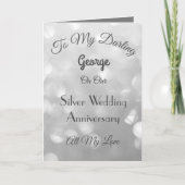 Zilver Jubileum Echtgenoot Wenskaart. Kaart (Voorkant)