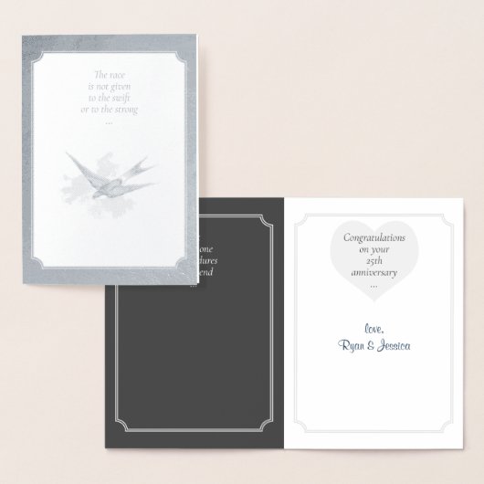 Zilver Jubileum Folie Kaart (Display)