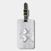 Zilver Jubileum Hearts Bagagelabel (Voorkant verticaal)