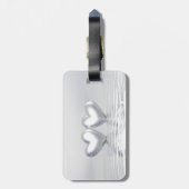 Zilver Jubileum Hearts Bagagelabel (Achterkant verticaal)