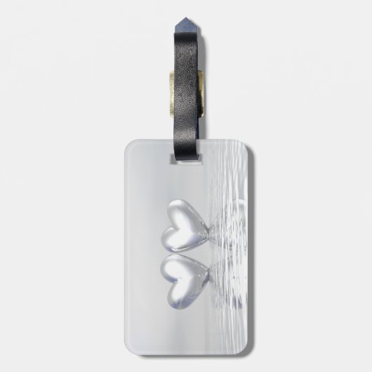 Zilver Jubileum Hearts Bagagelabel (Achterkant verticaal)