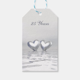 Zilver Jubileum Hearts Cadeaulabel