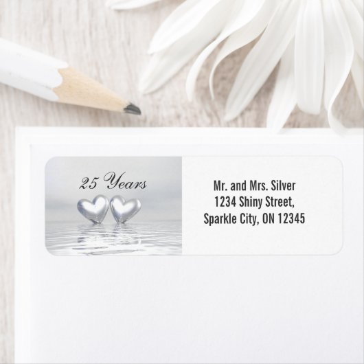 Zilver Jubileum Hearts Etiket (Insitu)