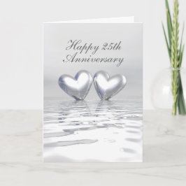 Zilver Jubileum Hearts (groot) Kaart